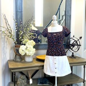 Abercrombie and fitch white denim skirt